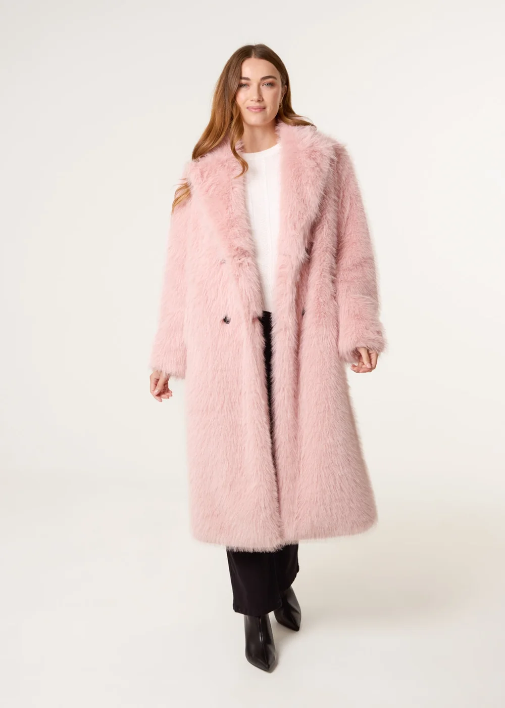 Blue Vanilla Pink Long Fluffy Coat - M Image 1