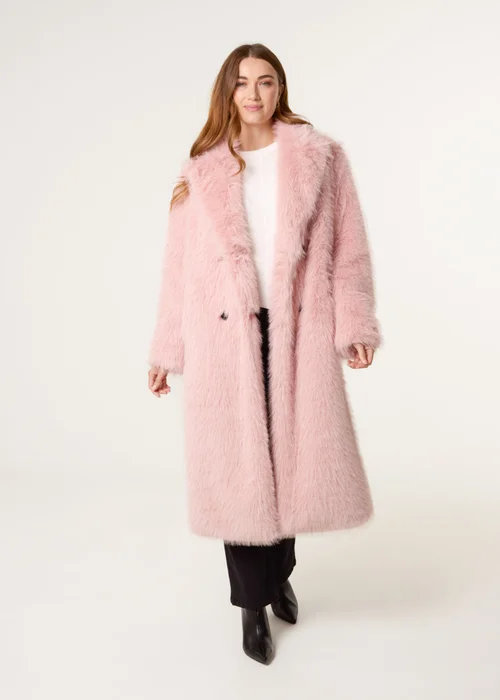 Blue Vanilla Pink Long Fluffy Coat - M Image 1
