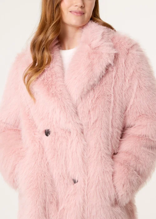 Blue Vanilla Pink Long Fluffy Coat - M Image 3