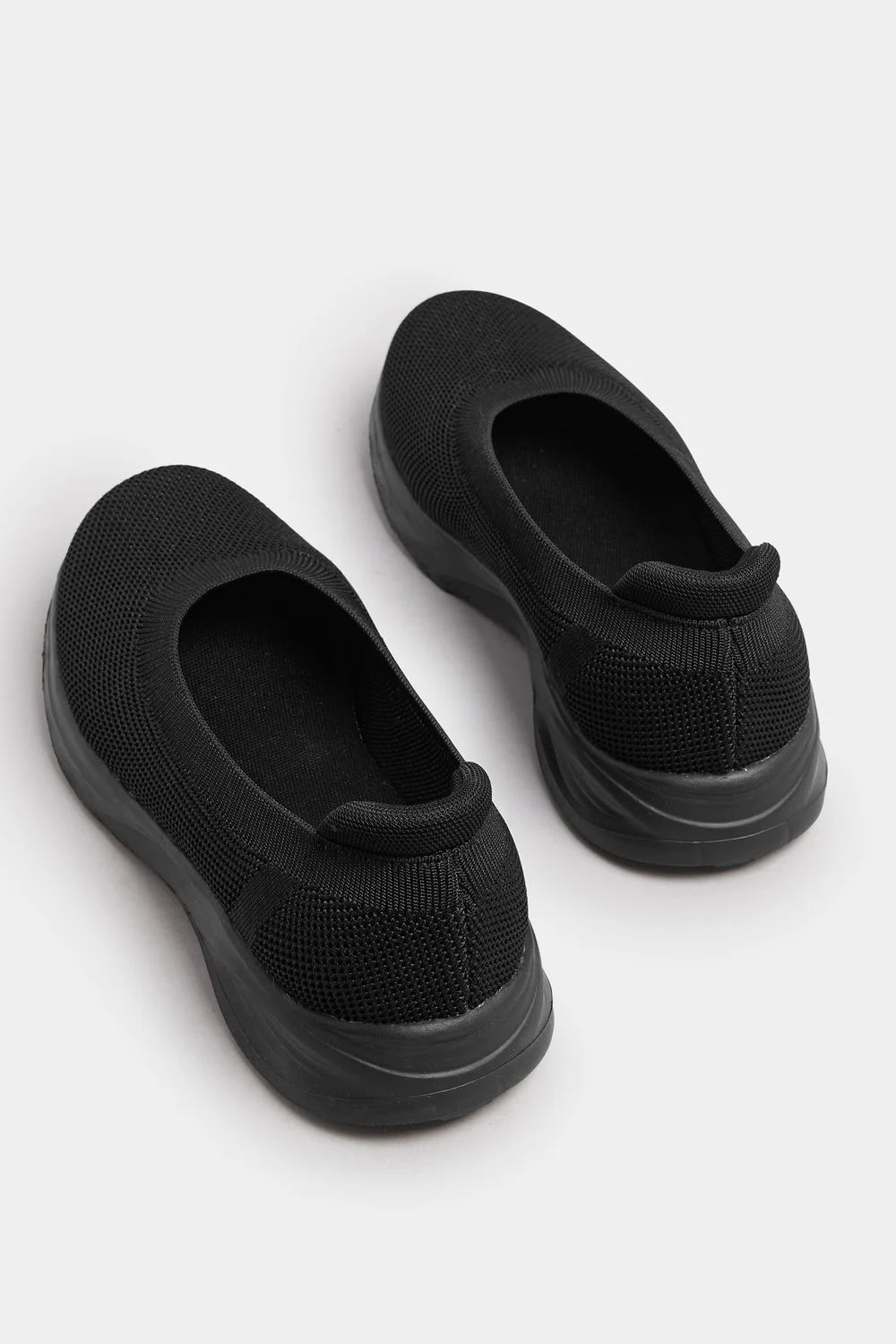 Yours Black Slip On Knit Trainers In Extra Wide EEE Fit - 4 Extra Wide Image 4