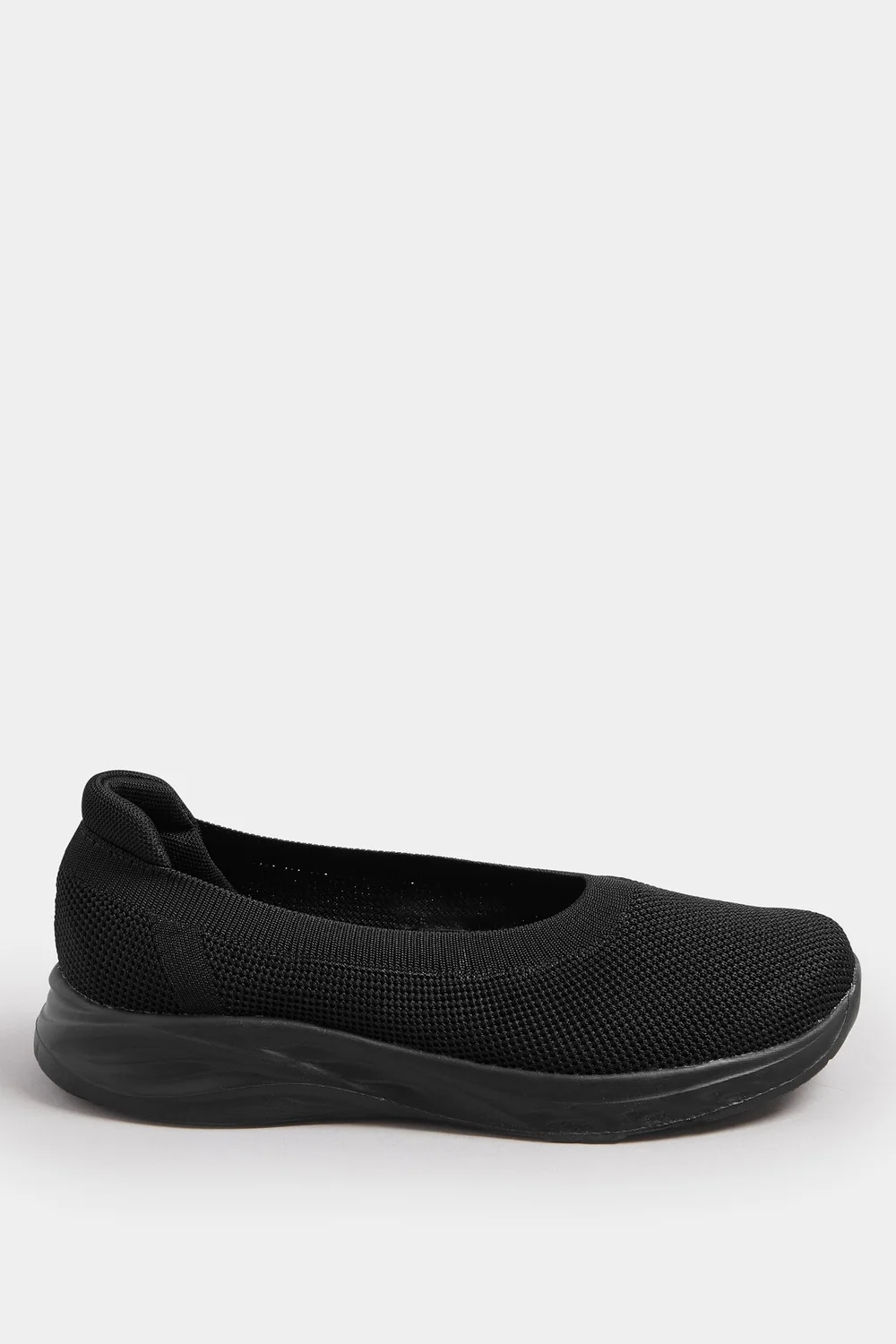Yours Black Slip On Knit Trainers In Extra Wide EEE Fit - 4 Extra Wide Image 3