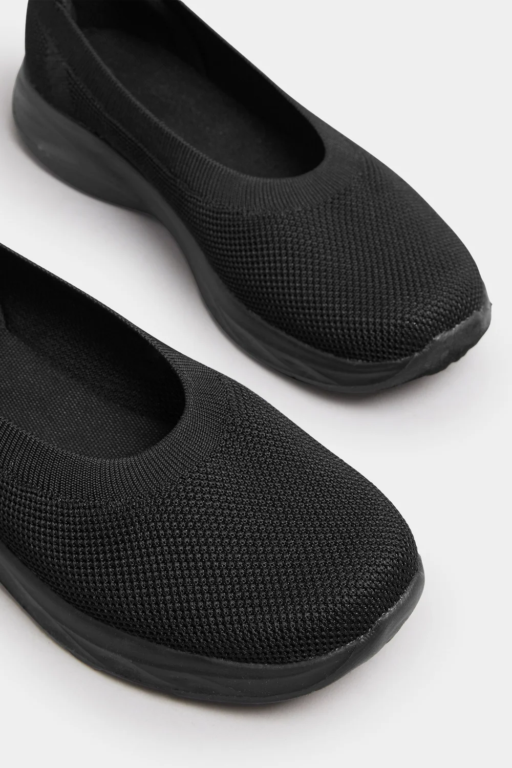Yours Black Slip On Knit Trainers In Extra Wide EEE Fit - 4 Extra Wide Image 5