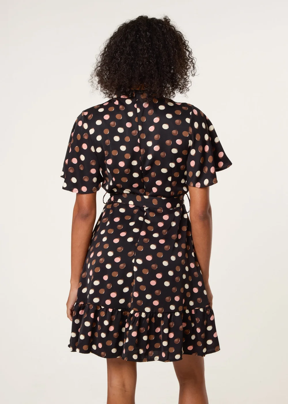 Blue Vanilla Multi Polka Dot High Neck Flippy Dress - 18 Image 5