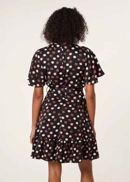 Blue Vanilla Multi Polka Dot High Neck Flippy Dress - 18 Image 5