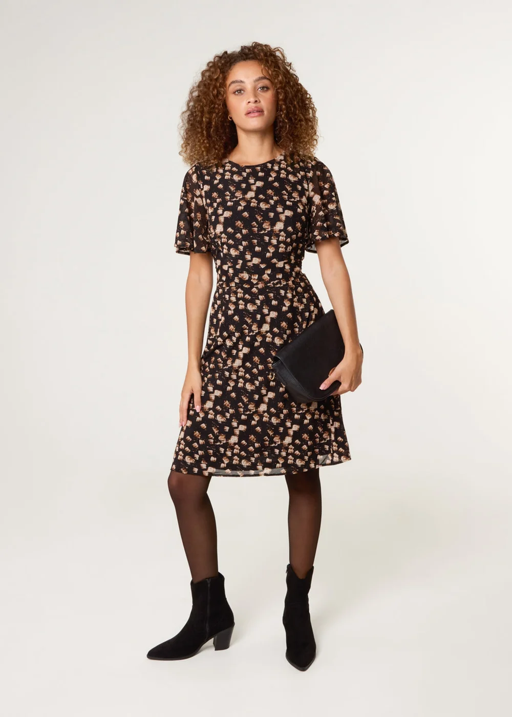 Blue Vanilla Black Mark Making Crew Neck Dress - S Image 2