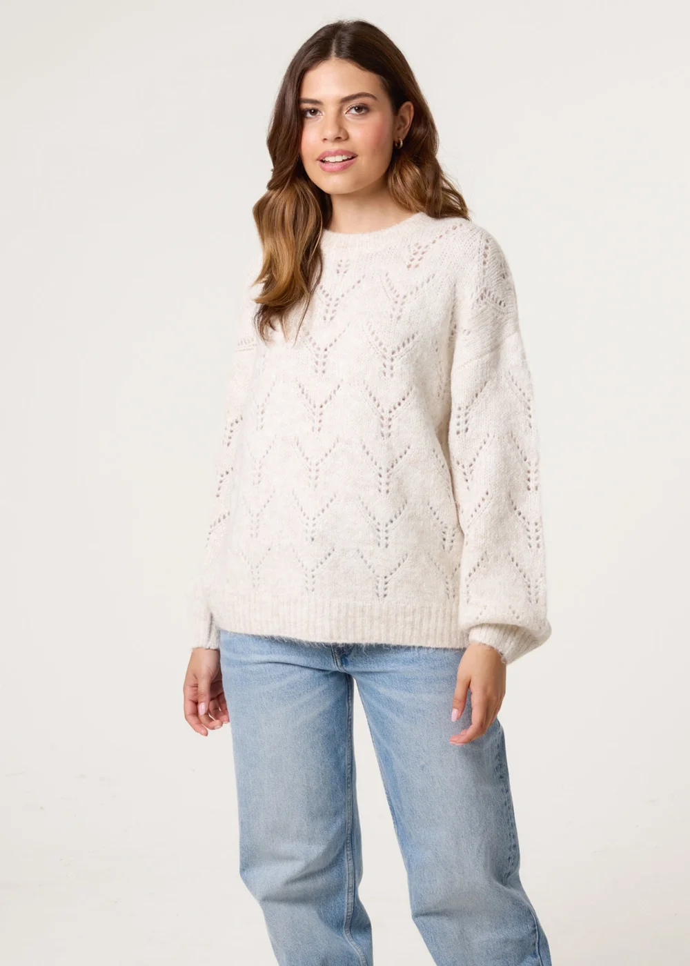 Blue Vanilla Stone Stitch Detail Jumper - M/L Image 5