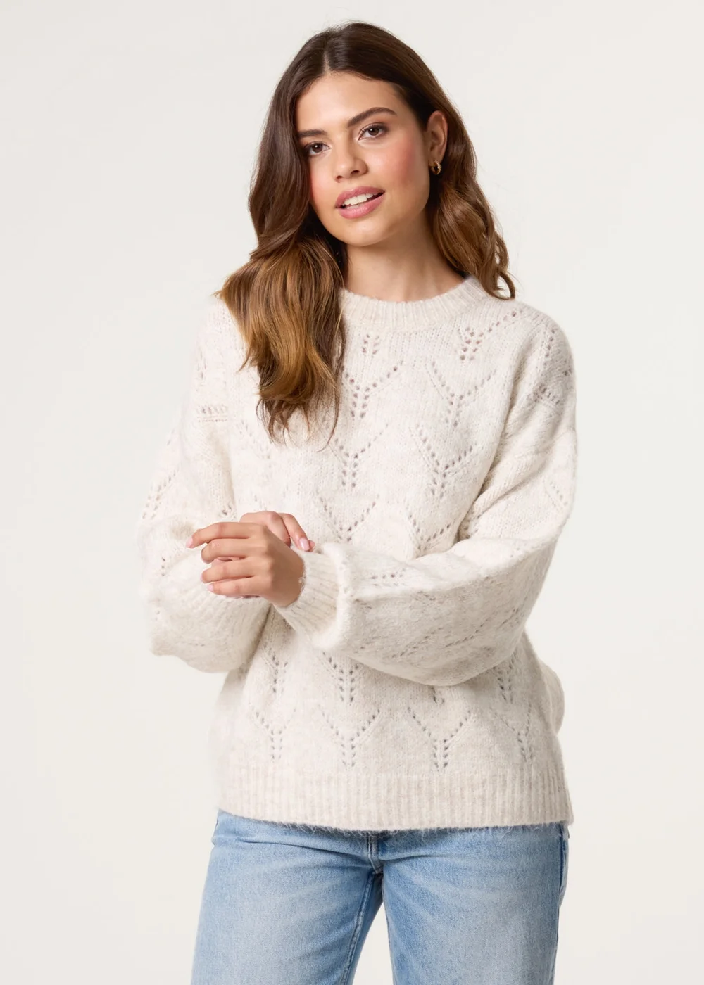 Blue Vanilla Stone Stitch Detail Jumper - M/L Image 2