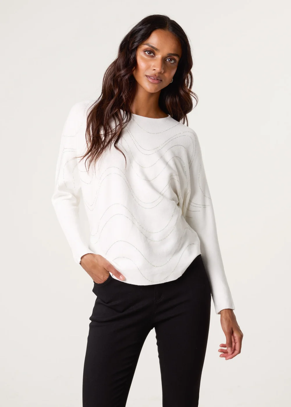 Blue Vanilla Ivory Rhinestone Jumper - M/L Image 1