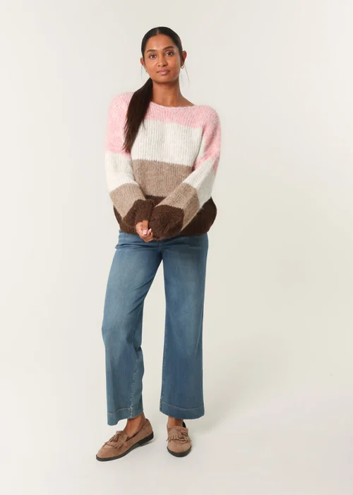Blue Vanilla Pink Multi Stripe Knit Jumper - S/M Image 4