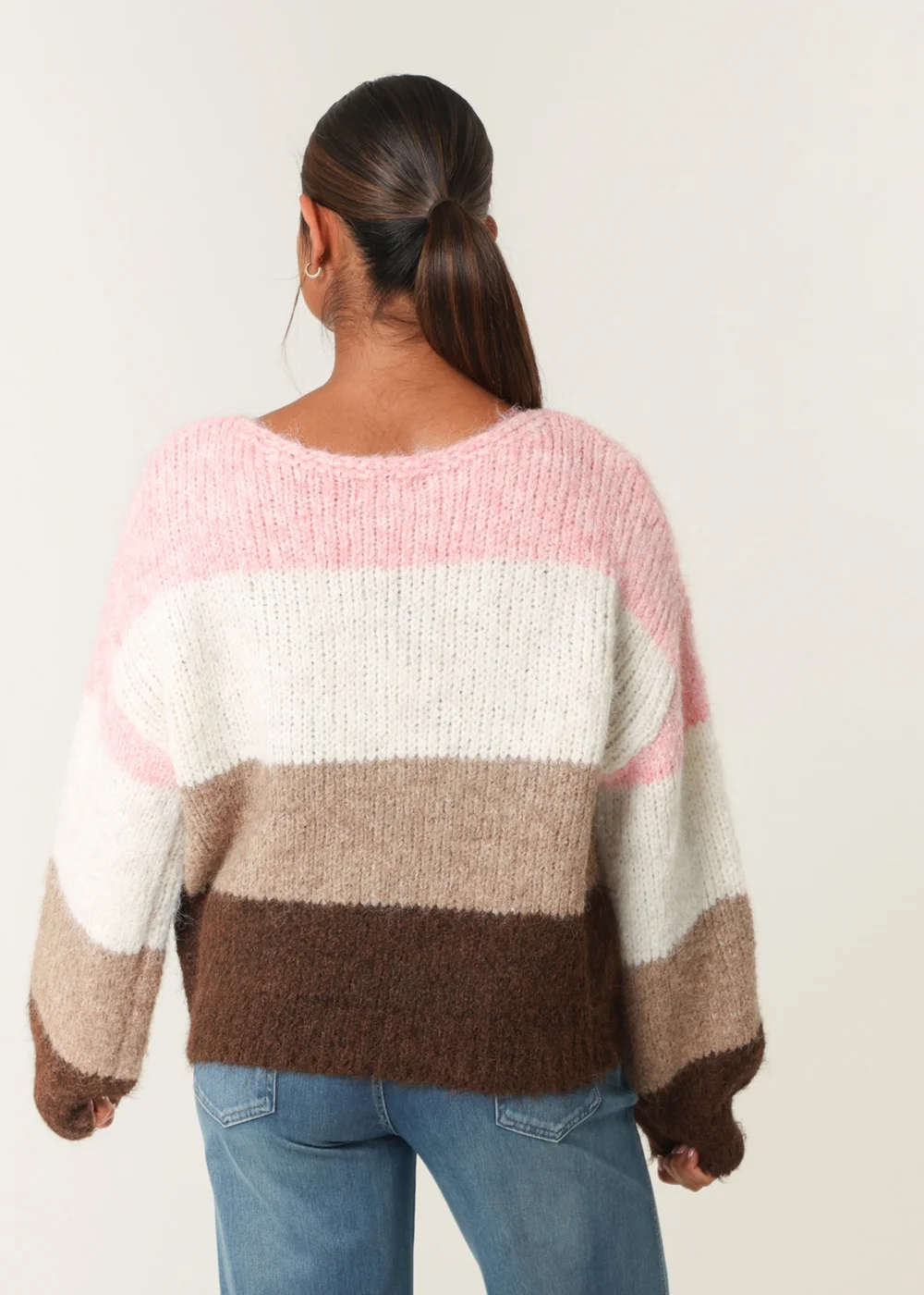 Blue Vanilla Pink Multi Stripe Knit Jumper - S/M Image 5