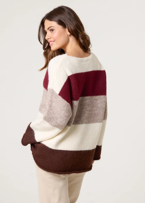 Blue Vanilla Red Colourful Stripped V Neck Jumper - M/L Image 5