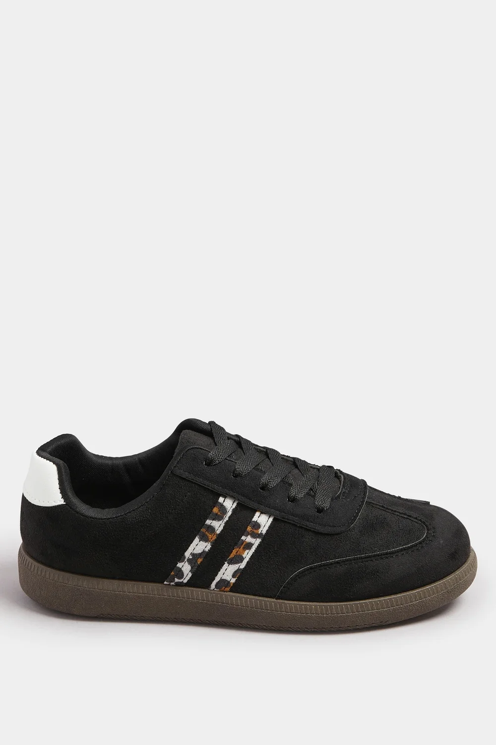 Yours Black Retro Leopard Stripe Trainers In Extra Wide EEE Fit - 5 Extra Wide Image 3