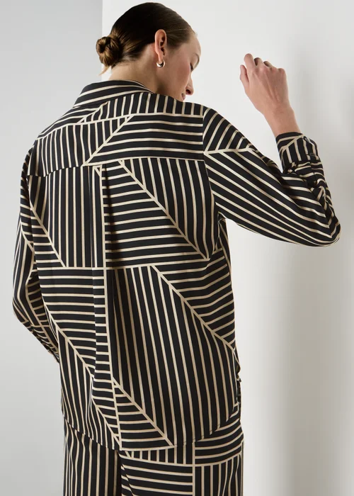 Et Vous Camel Stripe Satin Co Ord Shirt - 8 Image 3