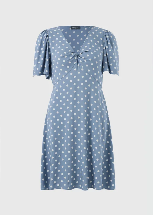 Blue Polka Dot Mini Tea Dress - 16 Image 3