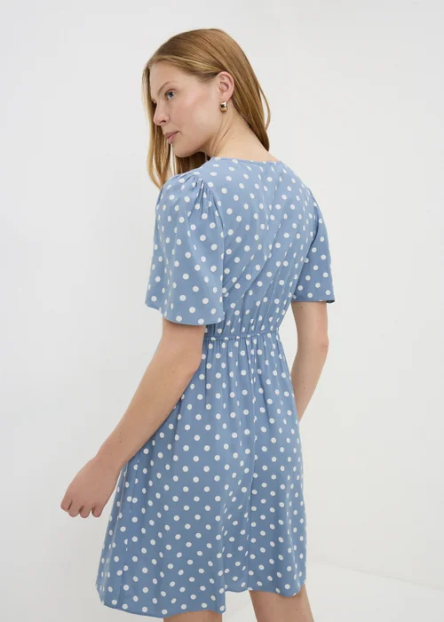 Blue Polka Dot Mini Tea Dress - 16 Image 2