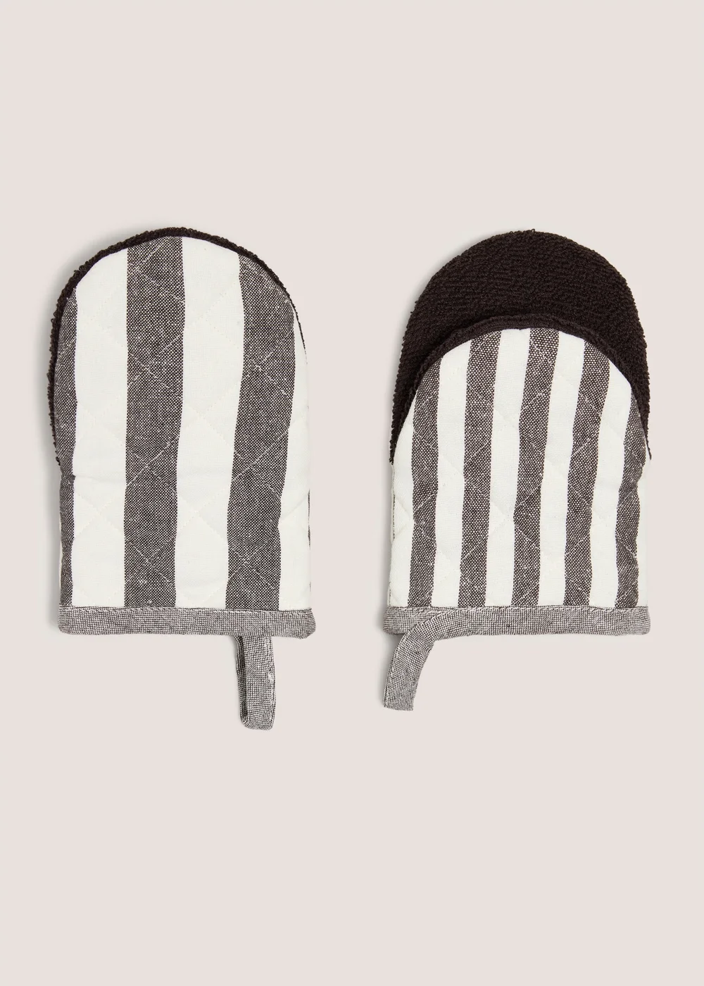 Chocolate Brown Striped Pot Grabbers Image 1