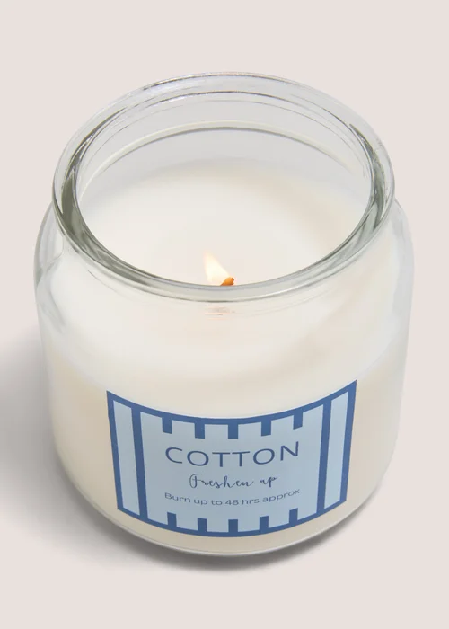 Cotton Stripe Candle Jar Image 2