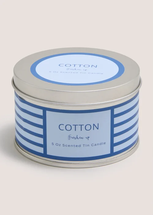 Cotton Stripe Tin Candle Image 1