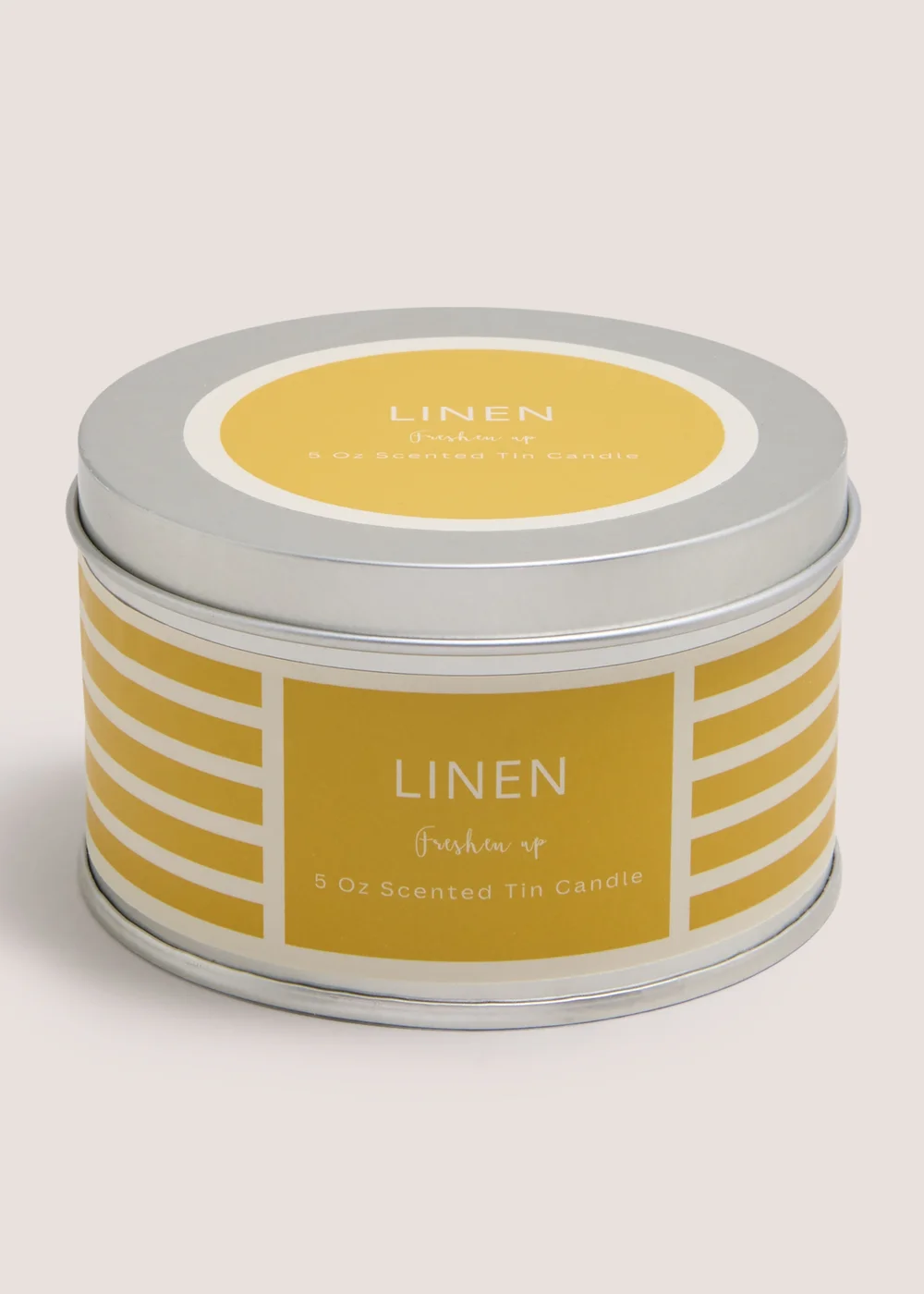 Linen Stripe Tin Candle Image 1