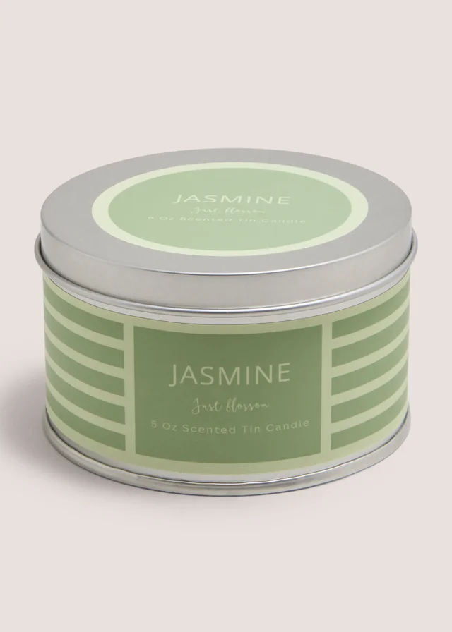 Jasmine Stripe Tin Candle