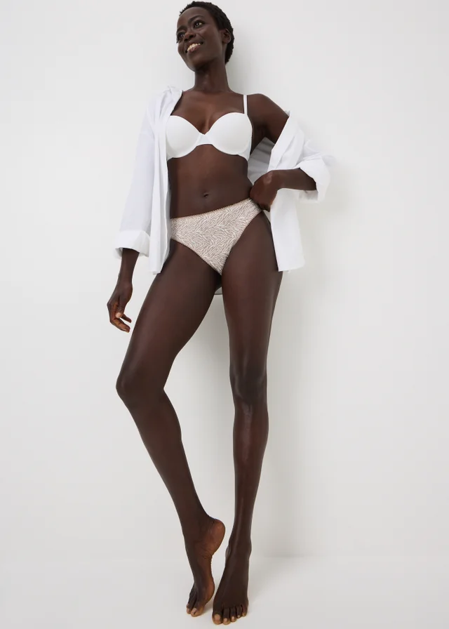 5 Pack Burgundy Zebra High Leg Knickers