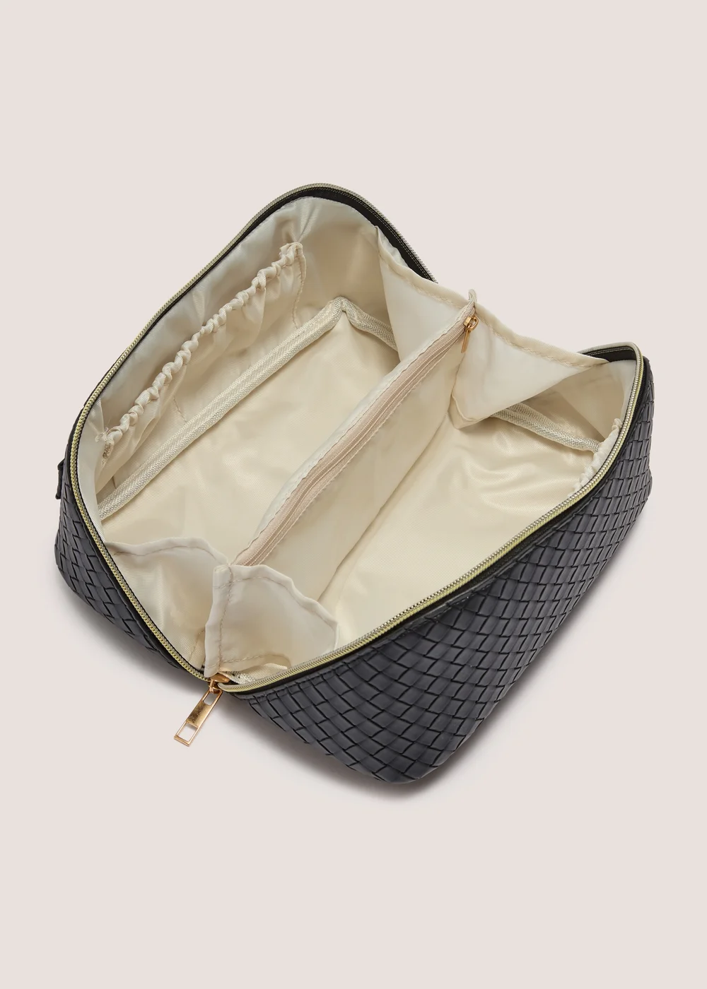 Black Woven Makeup Bag Image 2