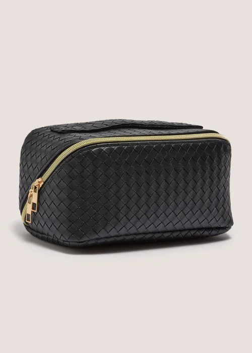 Black Woven Makeup Bag Image 1