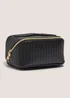 Black Woven Makeup Bag Image 1