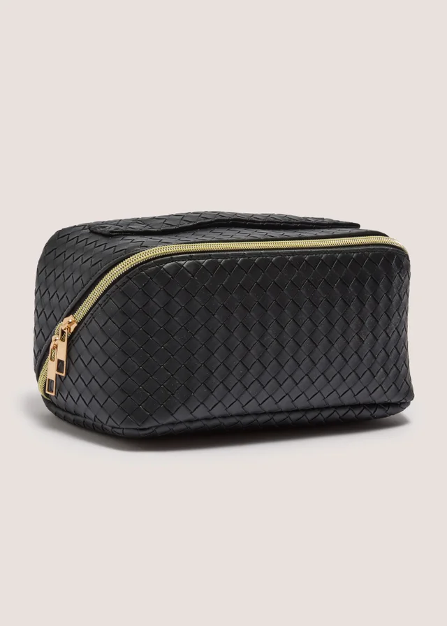 Black Woven Makeup Bag