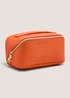 Orange Woven Makeup Bag Image 1