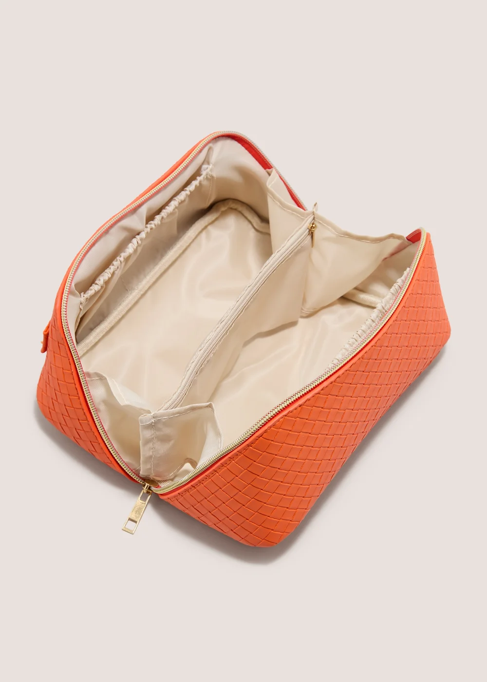 Orange Woven Makeup Bag Image 2