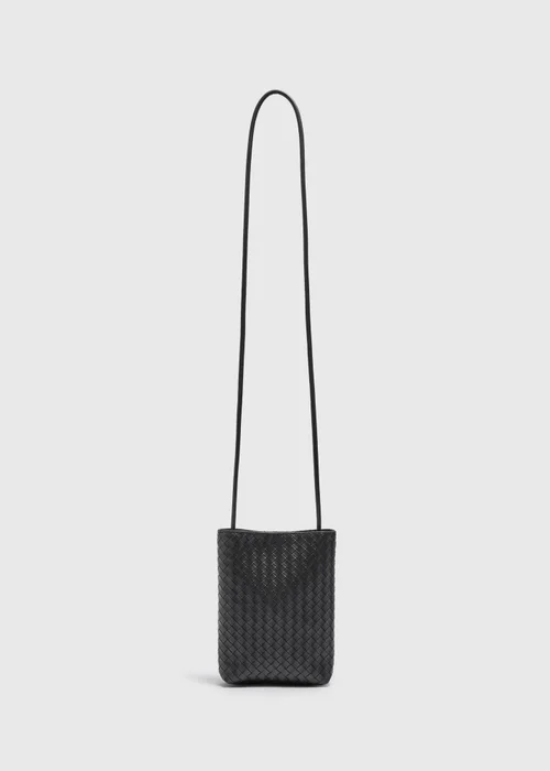 Black Woven Phone Bag Image 1