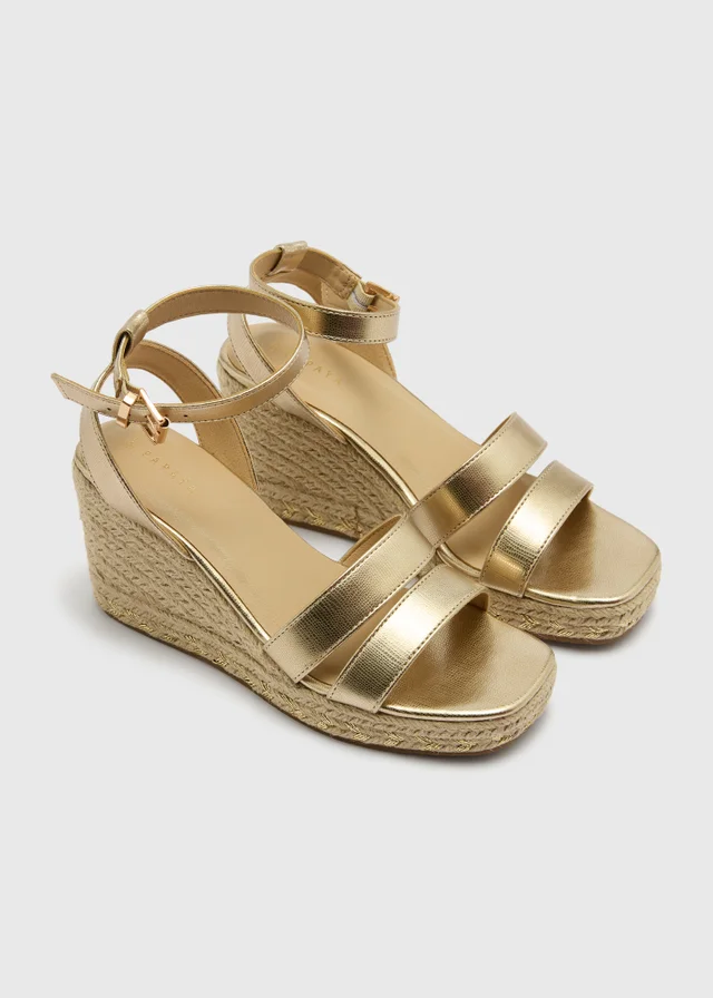 Gold Espadrille Wedges