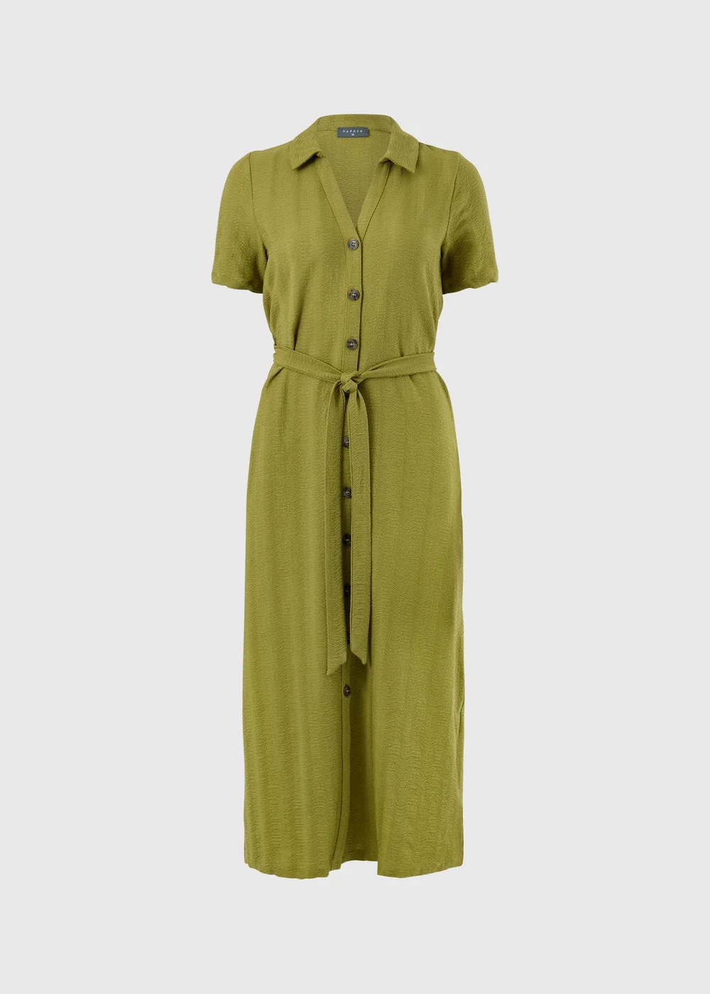 Olive Textured Midaxi Shirt Dress - 28 Image 4