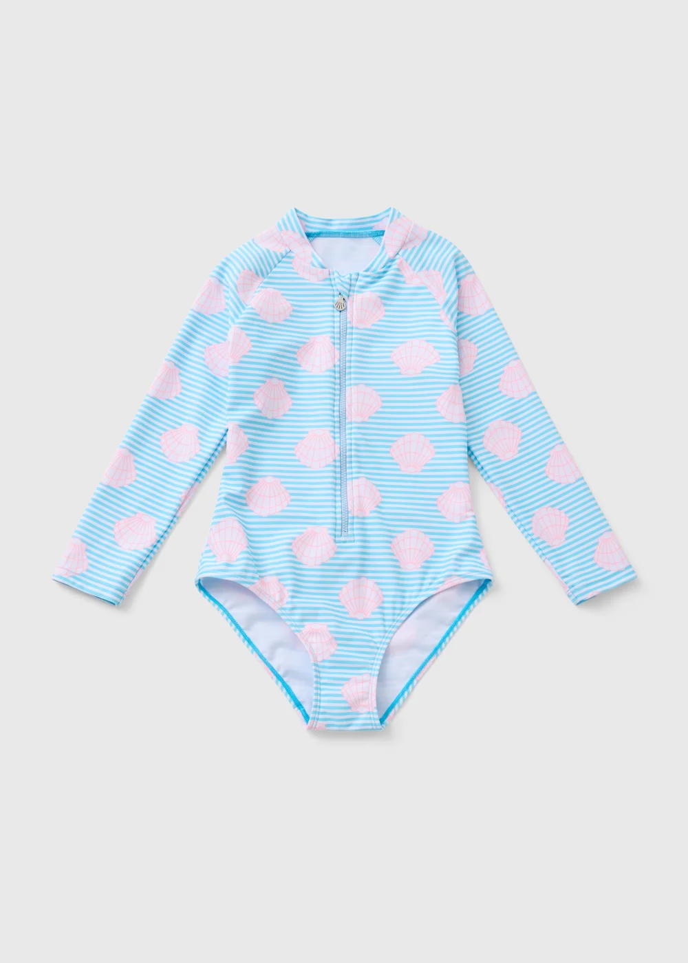 Girls Blue Shell Swimming Costume (6-15yrs) - 14 Yrs Image 1