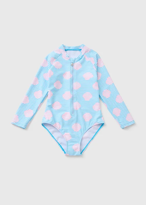 Girls Blue Shell Swimming Costume (6-15yrs) - 14 Yrs Image 1