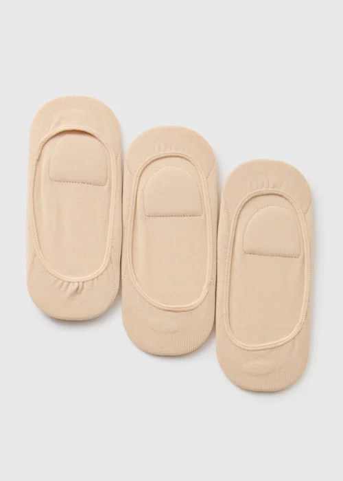 3 Pack Nude Cushioned Footsie Socks - Sizes 3-5 .5 Image 1