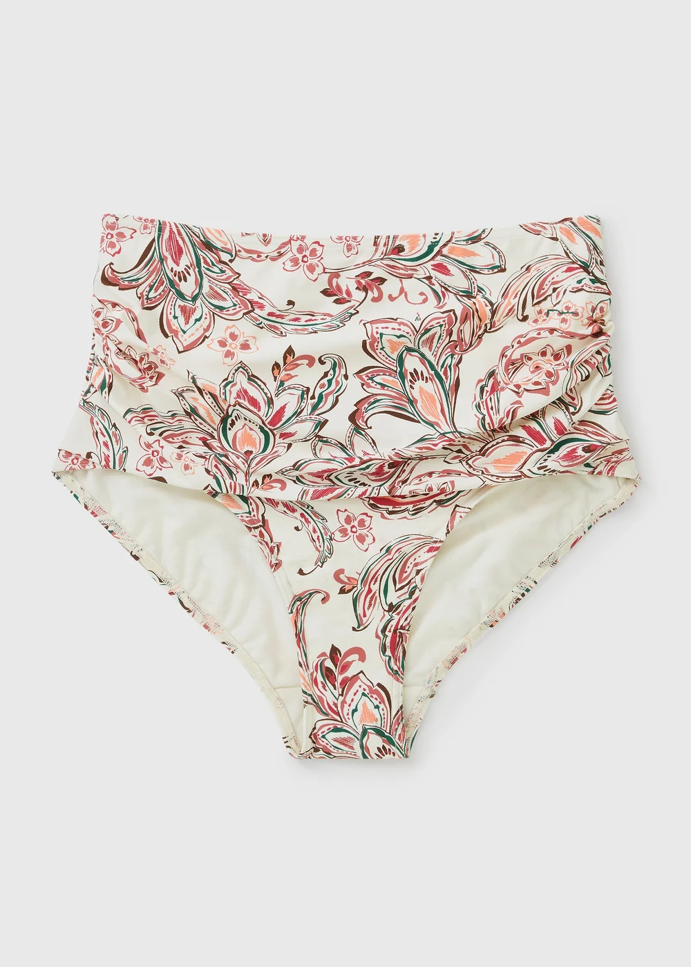 White Paisley Shapewear High Waisted Bikini Bottoms - 26 Image 3