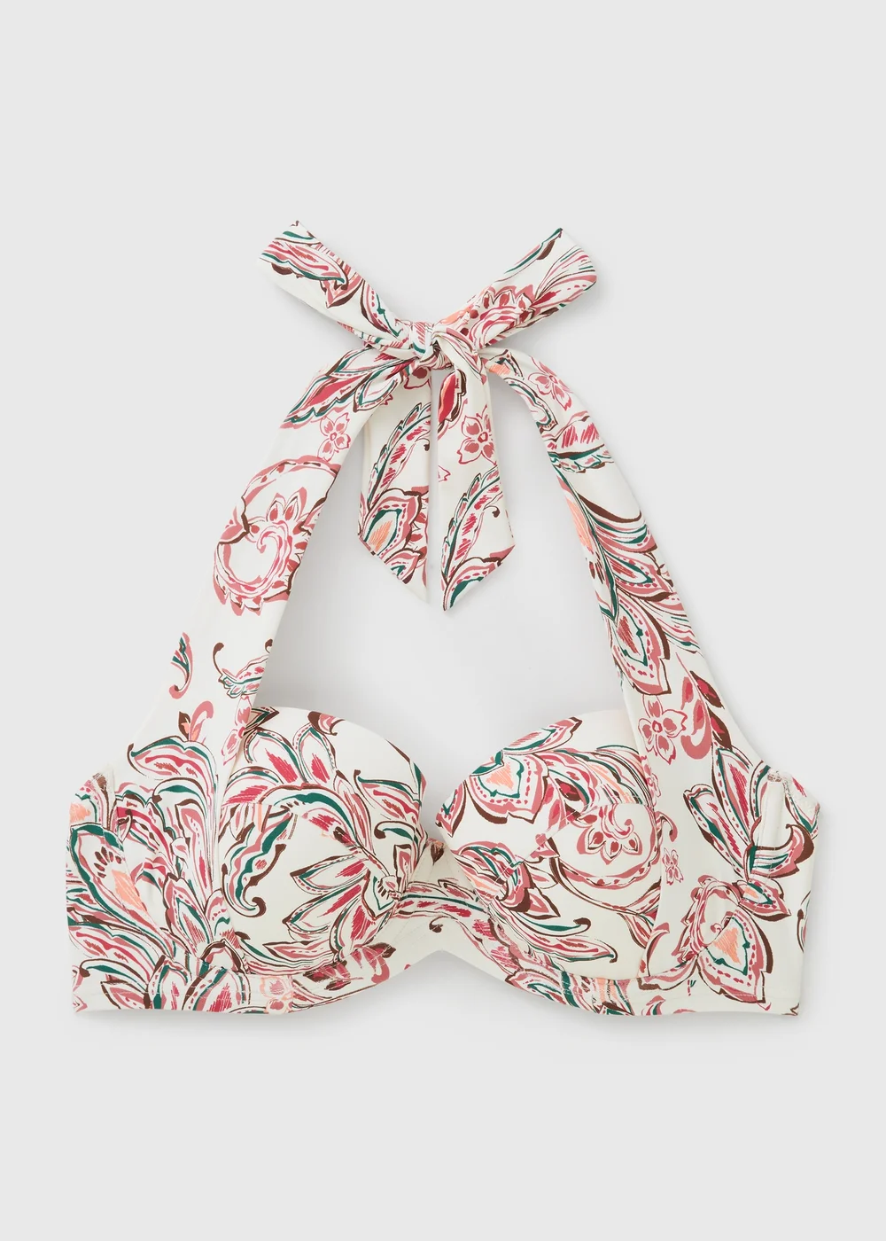 White Paisley Shapewear Underwired Bikini Top - 32A Image 1