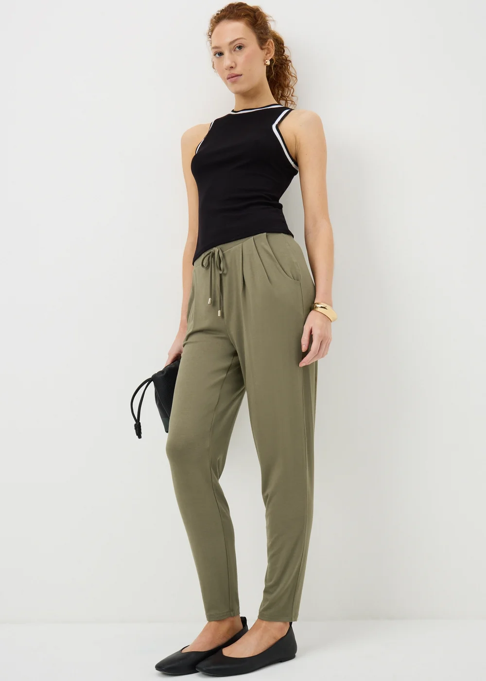 Khaki Harem Trousers - Size 8 Image 1