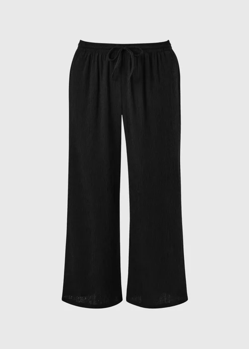 Black Textured Cropped Trousers - 8 Image 4