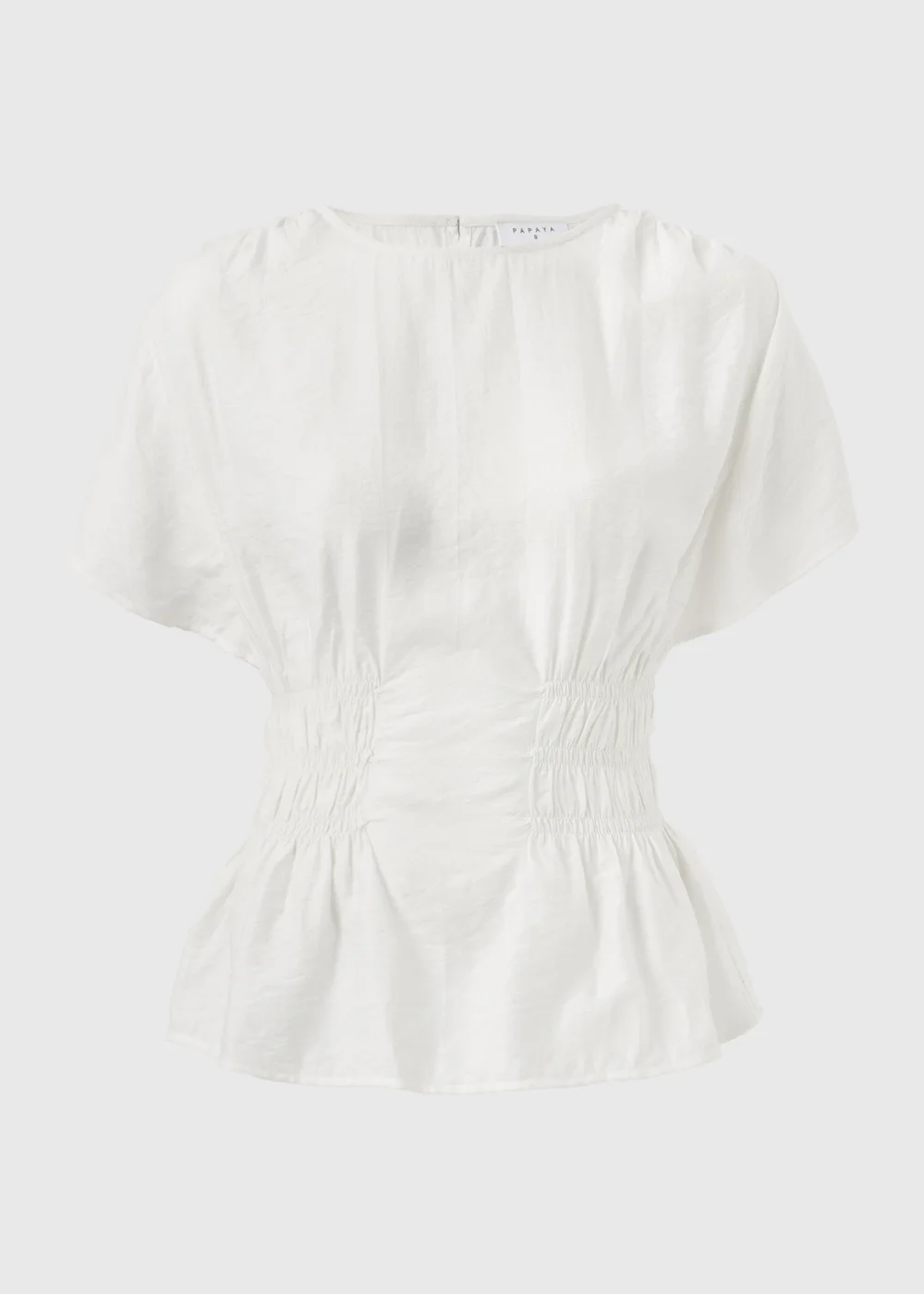 Cream Cinched Waist Blouse - 14 Image 4