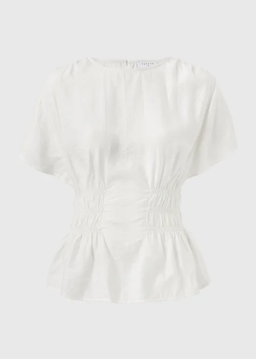Cream Cinched Waist Blouse - 14 Image 4