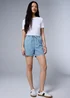 Light Wash Pull On Denim Shorts - Size 8 Image 1