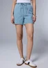 Light Wash Pull On Denim Shorts - Size 8 Image 3