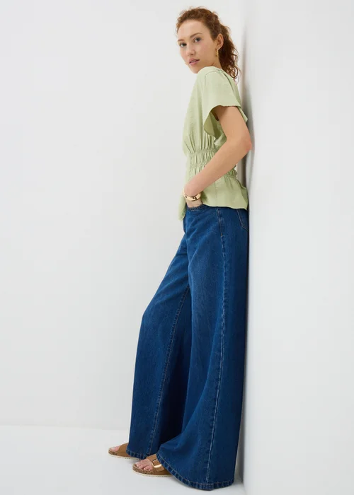 Green Cinched Waist Blouse - 16 Image 1