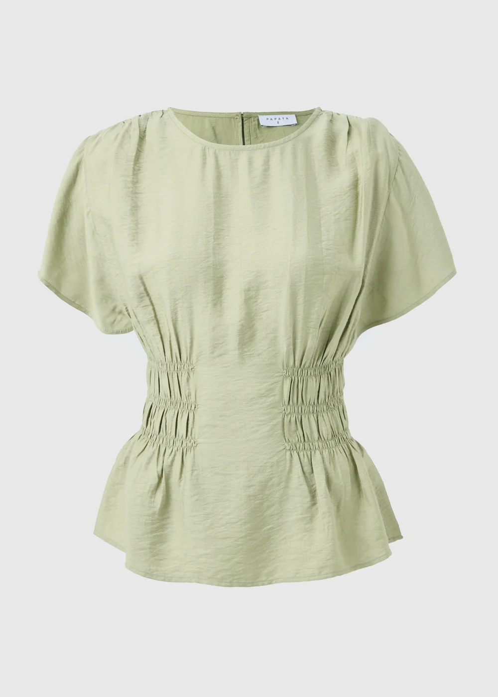 Green Cinched Waist Blouse - 16 Image 4