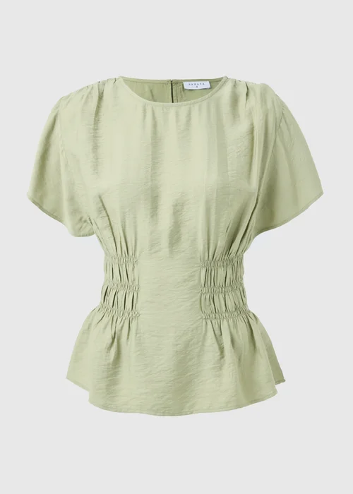 Green Cinched Waist Blouse - 16 Image 4