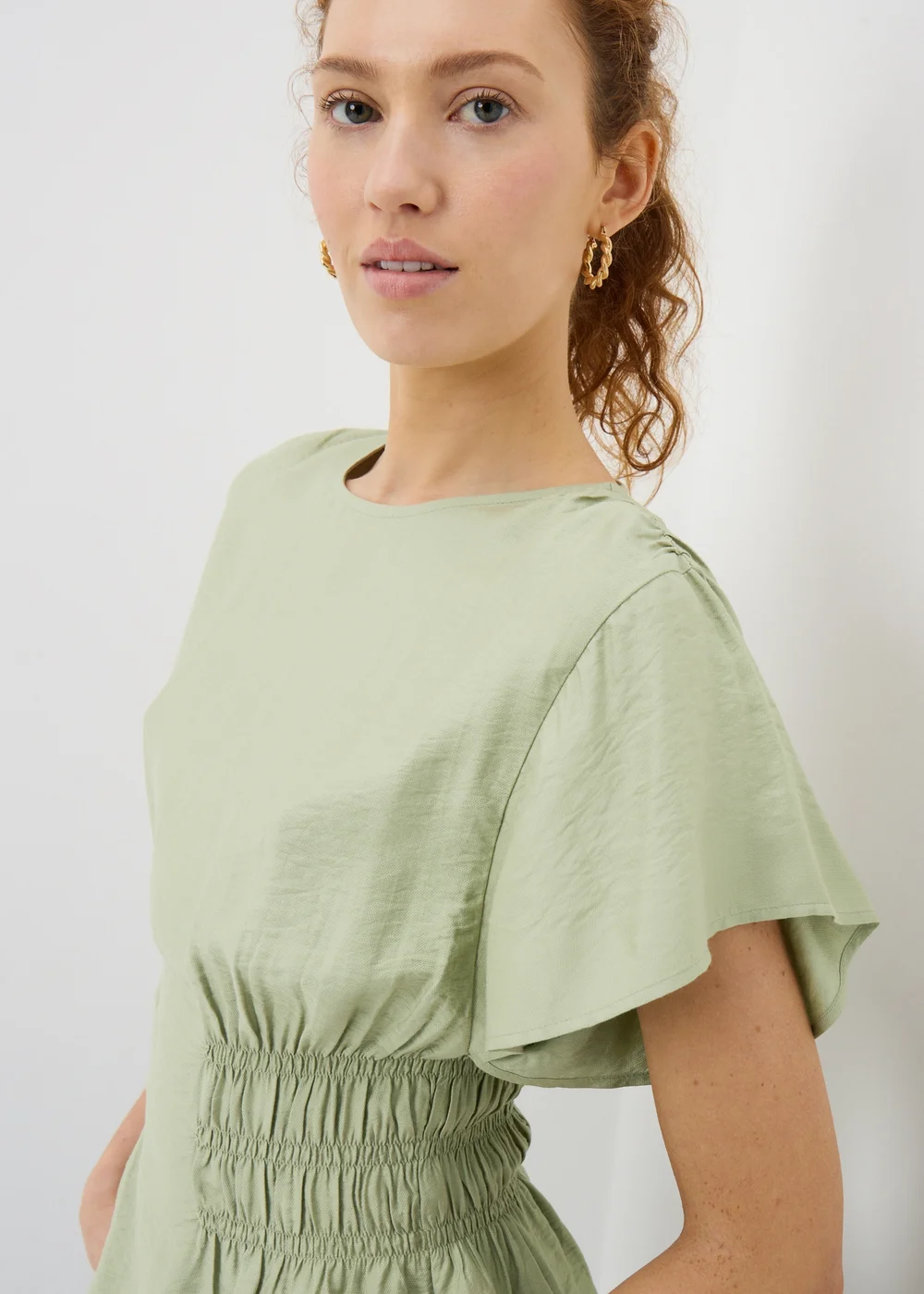 Green Cinched Waist Blouse - 16 Image 2