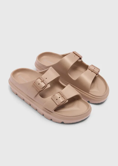 Nude Double Buckle Chunky Sandals - 7 Image 1
